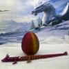Generic 3D Printed Dragon with Dragon Egg, 12"" Articulated Tri Color Crystal Dragon, Red Purple Gold Dragon, Fidget ADHD Autism Sensory Toy Executive Desk Toy D001-S5-RPG view 3