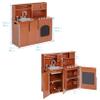 ECR4Kids 4-in-1 Kitchen, Sink, Stove, Oven, Microwave and Storage, Play Kitchen, Dark Walnut view 2