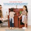 ECR4Kids 4-in-1 Kitchen, Sink, Stove, Oven, Microwave and Storage, Play Kitchen, Dark Walnut view 3
