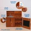 ECR4Kids 4-in-1 Kitchen, Sink, Stove, Oven, Microwave and Storage, Play Kitchen, Dark Walnut view 4