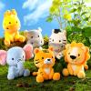 RoundFunny 6 Pcs Small Stuffed Safari Animals Bulk, 7 Inch Jungle Animals Stuffed Toys, Adorable Plush Lion Zebra Giraffe Tiger Hippo Elephant for Baby Shower Safari Jungle Themed Party Student Award view 4