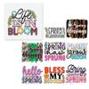 27 PCS Heat Transfer DTF Spring Bloom Blessing Iron On Decals for Clothing Heat Press Patches DIY Tshirt Direct to Film Flower Plant Season view 1