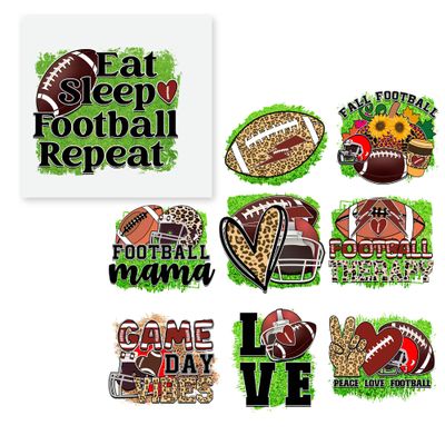27 PCS Heat Transfer DTF Iron On Decals Football Game Day Vibes Love for Clothing Heat Press Patches DIY Tshirt Direct to Film Football Mama