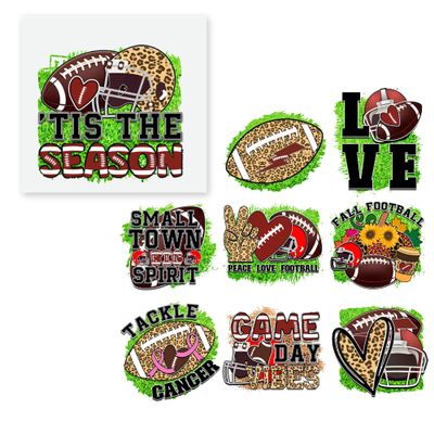 27 PCS Heat Transfer DTF Iron On Decals Fall Football Season for Clothing Heat Press Patches DIY Tshirt Direct to Film Football Tackle