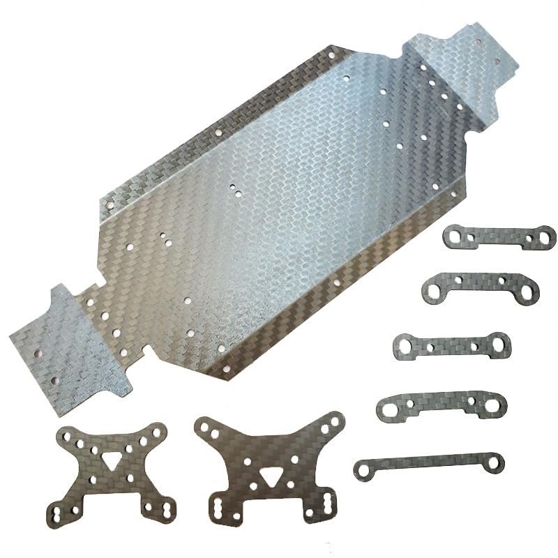 Carbon Fiber Chassis Skid Plate DIY Replacement for 144001 RC Crawler Car Parts Remote Control Vehicle Accs, and Spare Parts (Carbon Fibre)