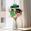 12 Pack 2025 Graduation Centerpiece Sticks Assembled Glitter Class of 2025 Lawyer Cake Toppers Diploma Grad Cap Table Centerpiece Sticks for School 2025 Graduation Theme Party Green view 3