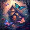 Jigsaw Puzzles,35 Pieces Butterfly Flower Jigsaw Puzzles Full of Mysterious Atmosphere,Suitable for Improving Hands-On Ability Wall Decor Jigsaw Puzzles,Living Room Decor view 1