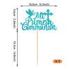 1 Pack Spanish Mi Bautizo Cake Topper with Glitter Cross Holy First Communion Baptism Cake Toppers Picks Religious God Bless Baptism Theme Baby Shower 1st Birthday Party Decorations Supplies Blue view 2