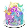 17 PCS Mermaid Cake Toppers for Mermaid Under the Sea Themed Birthday Wedding Decorations Supplies (1) view 1
