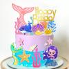 17 PCS Mermaid Cake Toppers for Mermaid Under the Sea Themed Birthday Wedding Decorations Supplies (1) view 3