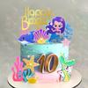 17 PCS Mermaid Cake Toppers for Mermaid Under the Sea Themed Birthday Wedding Decorations Supplies (1) view 4