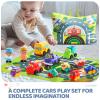 bessome Soft Rubber Toy Figure Car for 1 Year Old Boy with Playmat (Storage Bag)|12 PCS Cartoon Cars Baby Toys for 12-18 Months & Toddler Age 1-2|First Birthday for 1 2 3 Year Old Boy view 2