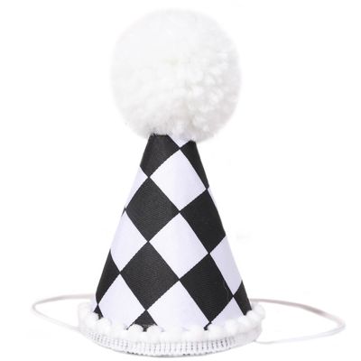 AOQURE Race Car First Birthday Hat - Race Car 1st Decorations,Black And White Checkered Racing Hat,Two Fast Car Birthday Decorations,Fast One Birthday