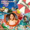 4 Pack Inflatable Pool Floats, 36" & 24" Pool Tubes for All Ages, Unique Dino, Mermaid, Pirate Inner Tube Floaties for Swimming, Swim Ring and Pool Party Toys for Kids 3-5 4-8 8-12, Teens, Adults view 3