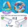 4 Pack Inflatable Pool Floats, 36" & 24" Pool Tubes for All Ages, Unique Dino, Mermaid, Pirate Inner Tube Floaties for Swimming, Swim Ring and Pool Party Toys for Kids 3-5 4-8 8-12, Teens, Adults view 4