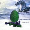 3D Printed Dragon with Dragon Egg, 7" Articulated Dual Color Green and Purple Baby Crystal Dragon, Fidget ADHD Autism Sensory Toy Executive Desk Toy BD003-Crystal view 1