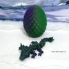 3D Printed Dragon with Dragon Egg, 7" Articulated Dual Color Green and Purple Baby Crystal Dragon, Fidget ADHD Autism Sensory Toy Executive Desk Toy BD003-Crystal view 2