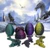 Articulated Crystal Dragon with Dragon Egg, 3D Printed 12" Crystal Dragon Silky Dual Color Fidget Toy ADHD Autism Sensory Toy Executive Desk Toy D001 (Purple & Black) view 2