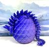 3D Printed Crystal Dragon with Dragon Egg, Articulated Crystal Dragon 4 Options Dual Color Matte Finish, Fidget Toy Dragon Fidget ADHD Autism Sensory Toy Executive Desk Toy D001-S1 (Blue Purple) view 2