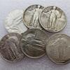 Generic Rare 1916-1924 Full Set 6 pcs Standing Liberty American US Quarter Dollar Restrike Silver Color Coins. Discover Now! view 1