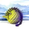3D Printed Crystal Dragon with Dragon Egg, Articulated Crystal Dragon 4 Options Dual Color Matte Finish, Fidget Toy Dragon Fidget ADHD Autism Sensory Toy Executive Desk Toy D001-S1 (Yellow Purple) view 3