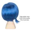 Miss U Hair Short Blue Wig with Glasses Child Girls Emotion Cosplay Halloween Wig view 2