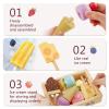 HERSITY Wooden Ice Cream Stand for Kids, Ice Cream Popsicle Toy Pretend Play Food Kitchen Accessories Playset Lolly Shop Games for Toddlers Girls Boys 3 4 5 Years Old view 2
