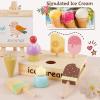 HERSITY Wooden Ice Cream Stand for Kids, Ice Cream Popsicle Toy Pretend Play Food Kitchen Accessories Playset Lolly Shop Games for Toddlers Girls Boys 3 4 5 Years Old view 4