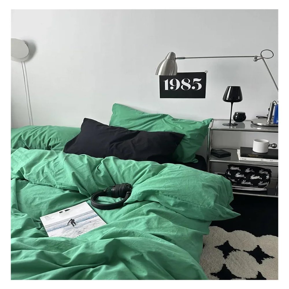 ADovz Solid Color Green Duvet Cover Simple Style Skin Friendly Duvet Cover Quality Home Textiles Bedding Duvet,Bed Sheets