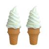 LONG XIN SERIES 2 Pcs Simulated Ice Cream Artificial Lifelike Ice Cream Fake Ice Cream Food Model for Home Kitchen Cabinet Desk Shops Party Decor Sample Display Photography Props(White) view 1