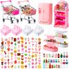 Rotatingpals 158 Pcs Mini Shopping Cart Basket Miniature Food Drink Bottle Mini Supermarket Trolleys Tiny House Party Accessories view 1