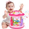 Avesa Baby Toys 6-12 Months Girl Gifts: Babies Ocean Rotating Light Up Musical Toys for Toddlers 1 2 Year Old Crawling Learning Infant Toy 6 7 8 9 10 11 12 Months Old Baby Girl Gift (Pink) view 1