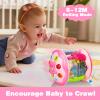 Avesa Baby Toys 6-12 Months Girl Gifts: Babies Ocean Rotating Light Up Musical Toys for Toddlers 1 2 Year Old Crawling Learning Infant Toy 6 7 8 9 10 11 12 Months Old Baby Girl Gift (Pink) view 3