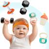 iPlay, iLearn Baby First Gym Rattle Set, Infant Dumbbell Weights Teething Rattles 3-6-12 Month, Newborn Workout Sensory Stroller Toy, Babies Birthday Shower Gift 5 7 8 9 10 Month Toddler Boy Girl-4PCS view 1