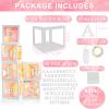 Ledido Transparent Balloon Boxes, Clear Balloon Boxes with 6 Pcs String Lights and 78 Letters for Baby Shower Gender Reveal 2026 New Year Grad Party Birthday Anniversary Bridal Decor - 6 White Boxes view 3