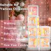 Ledido Transparent Balloon Boxes, Clear Balloon Boxes with 6 Pcs String Lights and 78 Letters for Baby Shower Gender Reveal 2026 New Year Grad Party Birthday Anniversary Bridal Decor - 6 White Boxes view 4