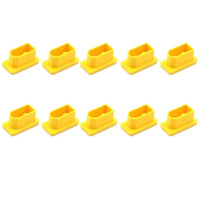 10pcs XT60 XT60H Male/Female Plug Dust Cap PVC Protective Cover Anti-Dirt Cap Protector Shell Yellow/Black for RC Aircraft Drone (10pcs Yellow Female)