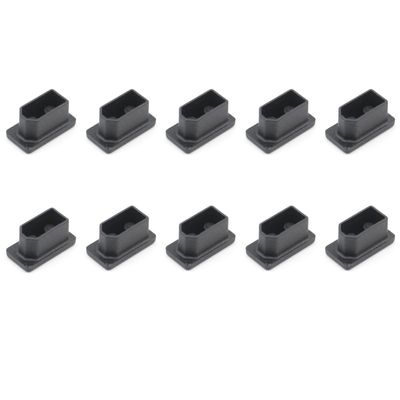 10pcs XT60 XT60H Male/Female Plug Dust Cap PVC Protective Cover Anti-Dirt Cap Protector Shell Yellow/Black for RC Aircraft Drone (10pcs Black Female)