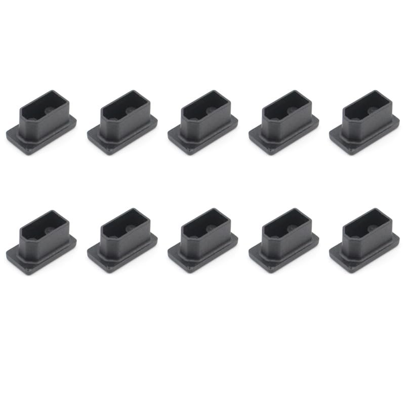 10pcs XT60 XT60H Male/Female Plug Dust Cap PVC Protective Cover Anti-Dirt Cap Protector Shell Yellow/Black for RC Aircraft Drone (10pcs Black Female)