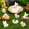 12 Pcs Mini Cows, Mini Resin Cows Figurines, Tiny Mini Animals Miniature Figurines, Cute Cow Cupcake Toppers Fairy Garden Miniature Landscape Ornaments for Home Dcor, Cake Decoration, DIY Crafts view 4