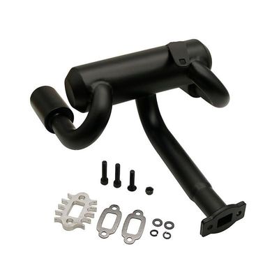 DEFYAN Upgrade Parts 2 Hole Exhaust Pipe Power Riser Rear Bumper for 1/5 Rc Car HPI RO-F-UN for RO-V-an KM B-A-JA 5B 5T 5SC Buggy Truck (Color : Black for 23CC-36CC)