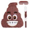 Birchio Poop Pinatas Bundle with a Blindfold and a Bat(15.7 x 13.4 x 5 Inches), Birthday Parties for Boys, Decoration for Theme Parties view 1