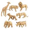 7PCS Gold Safari Animals Figures Toy Wild Animal Plastic Figurines Gift for Kids view 1