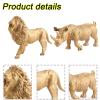 7PCS Gold Safari Animals Figures Toy Wild Animal Plastic Figurines Gift for Kids view 3