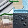 2/3 Seat Swing Canopy Replacement Top Cover - Garden Patio Waterproof Cover Porch Swing Canopy Replacement Tarp for Outdoor Sunproof(Grey,190 * 132 * 15cm) view 3