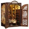 CUTEBEE Book Nook Kit - DIY Miniature House Dollhouse Kit for Adult and Teens, Booknook Bookshelf Decor Alley Model Build with LED Light, Gifts for Family and Friends (Bookshop Memories) view 1