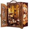 CUTEBEE Book Nook Kit - DIY Miniature House Dollhouse Kit for Adult and Teens, Booknook Bookshelf Decor Alley Model Build with LED Light, Gifts for Family and Friends (Bookshop Memories) view 2