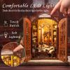 CUTEBEE Book Nook Kit - DIY Miniature House Dollhouse Kit for Adult and Teens, Booknook Bookshelf Decor Alley Model Build with LED Light, Gifts for Family and Friends (Bookshop Memories) view 3