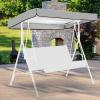 2/3 Seat Swing Canopy Replacement Top Cover - Garden Patio Waterproof Cover Porch Swing Canopy Replacement Tarp for Outdoor Sunproof(Grey,191 * 120 * 18cm) view 1