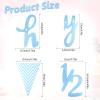 Happy 1/2 Birthday Banner Glitter Half Birthday 6 Months Happy Birthday Banner Happy Birthday Bunting Banner Birthday Party Decorations for Half Year Baby Shower, Light Blue view 2